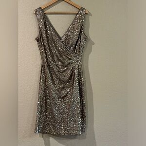 Lauren Ralph Lauren gold sequin dress size 16